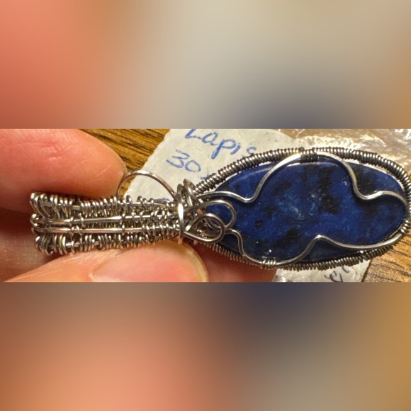 Beautiful Blue Lapis Pendant with Sterling Silver Wrap (jewelers grade wire) - Picture 7 of 16